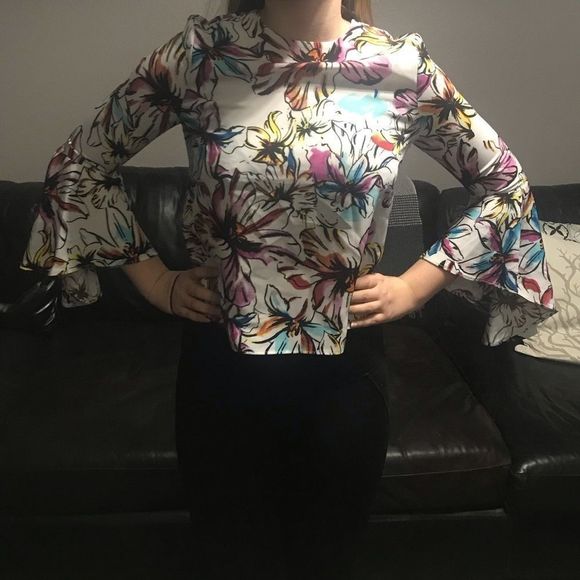 Catherine Malandrino Floral Bell Sleeve Blouse - Picture 5 of 8